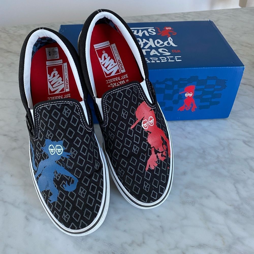 Vans X Krooked Natas Skate Slip On Skateboard Shoes VN0A5FCAAPM MEN'S Size 10 - Picture 1 of 7